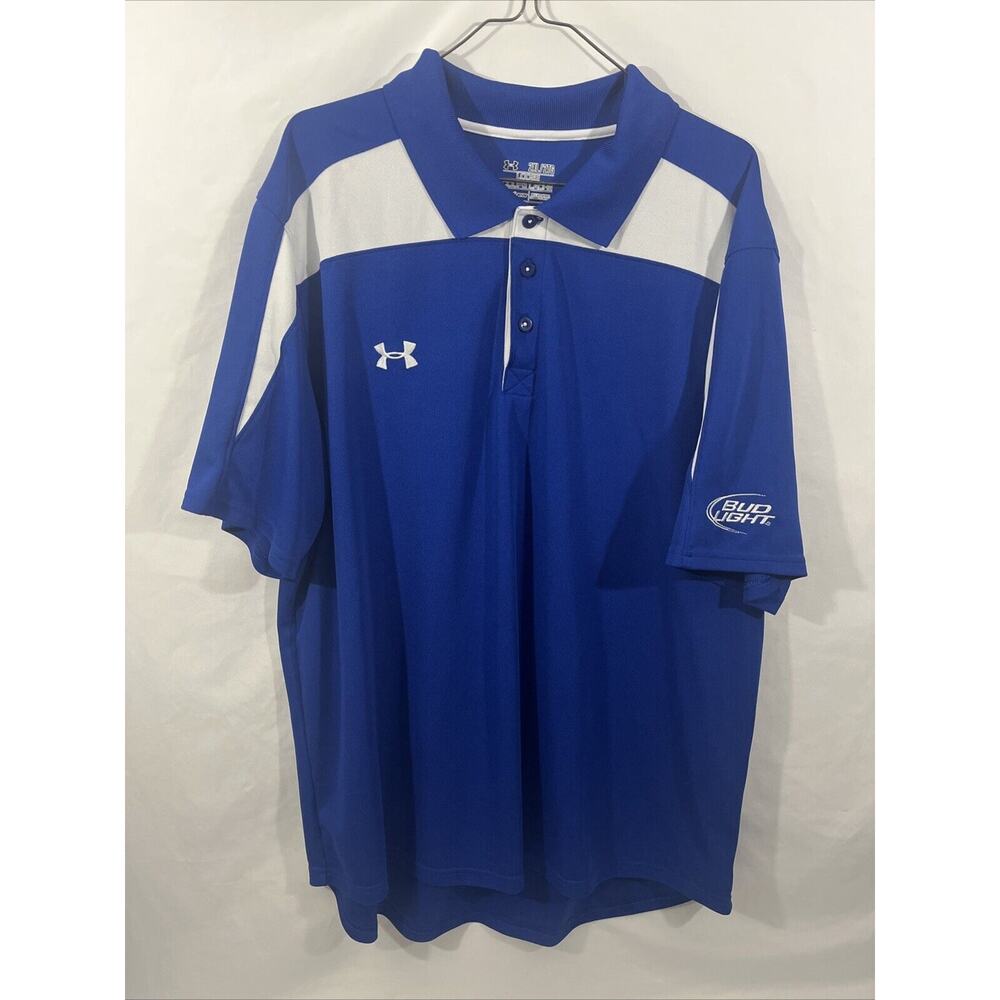 Under armour Bud Light White And Blue Polo Men’s 2xl